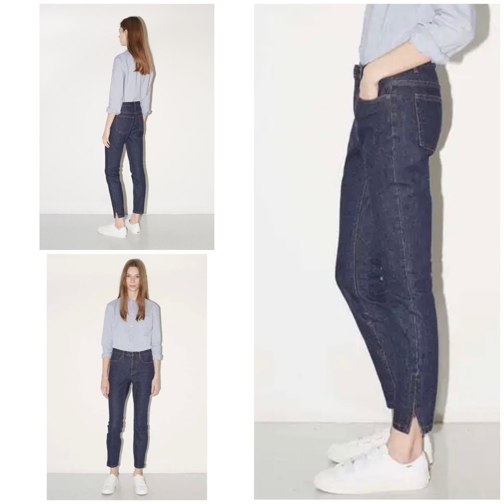A.P.C. Jean Mega Moulant Dark Denim Skinny High WaIst Jeans with Ankle Zipper 26